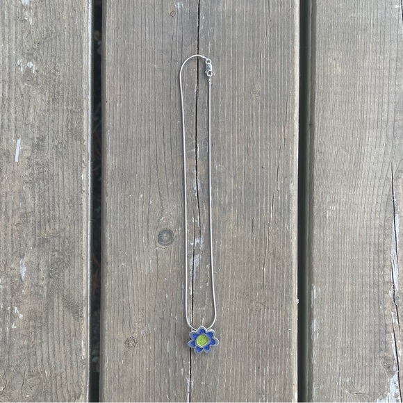 Sylvie Lupien Sterling Silver Colorful Flower Pendant 
Necklace - Picture 2 of 16